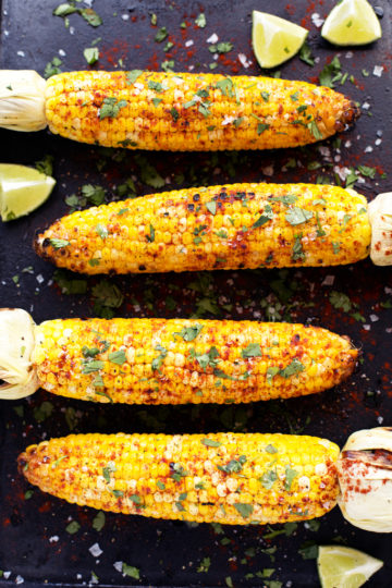 Grilled Cilantro, Lime, and Paprika Corn on the Cob