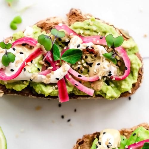 Avocado Toast with Queso Fresco & Pickled Onions — Plate Fete